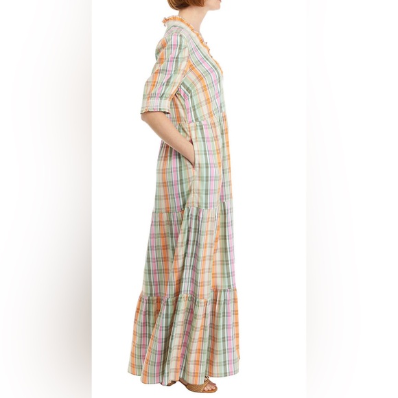 Crown & Ivy Vibrant Plaid Maxi Ruffle Dress - Picture 3 of 8